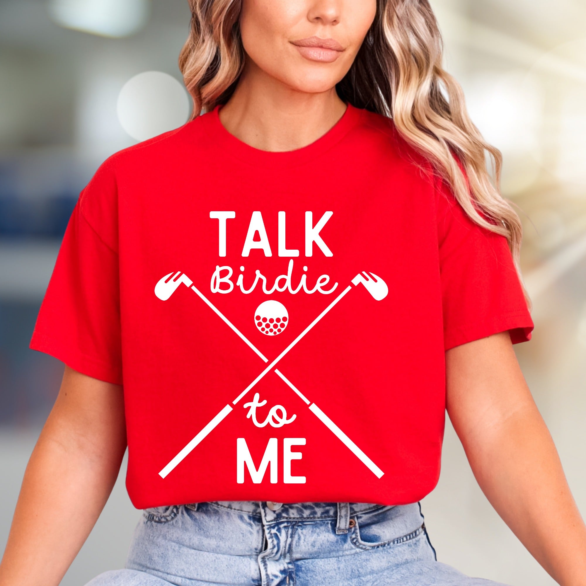 "Talk Birdie to Me" Golf Graphic Tee, a Witty Sports Pick for Enthusiasts
