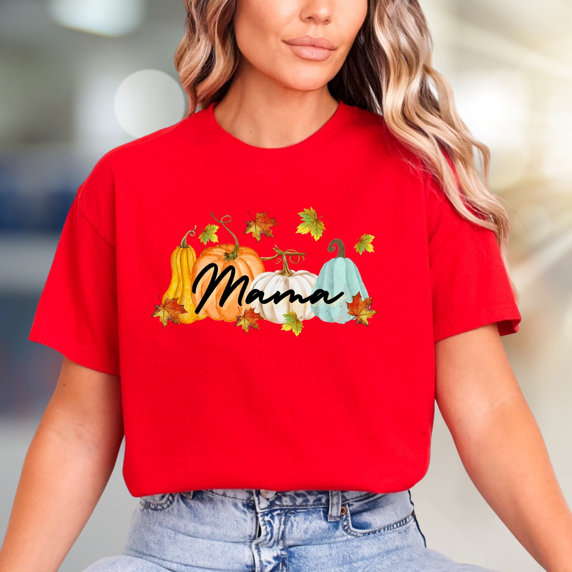 "Mama" Autumn Pumpkin Patch Graphic Tee, a Cozy Fall Pick for Moms