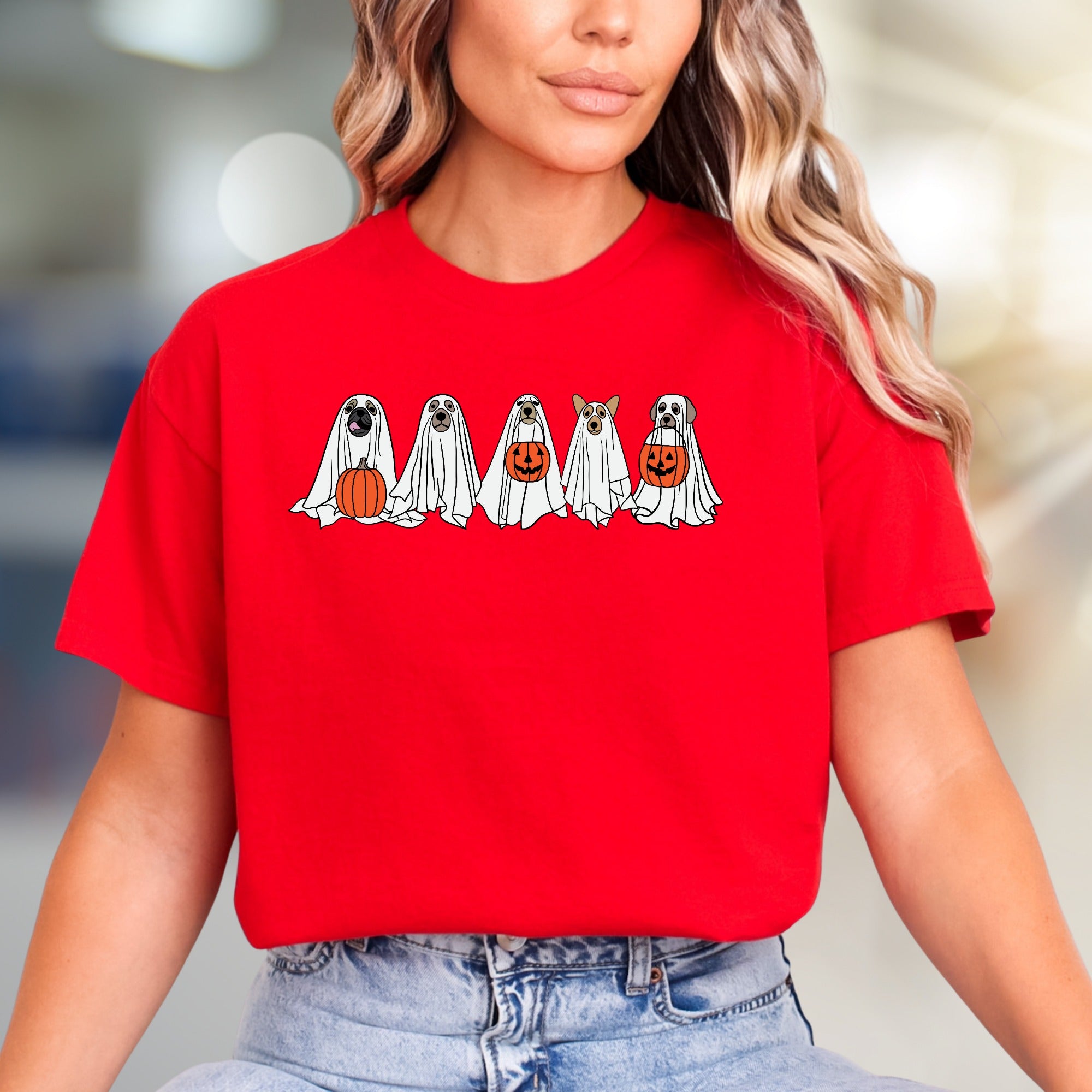 Cute Ghost Dog Halloween Graphic Tee, a Spooky Season Pick for Pet Lovers